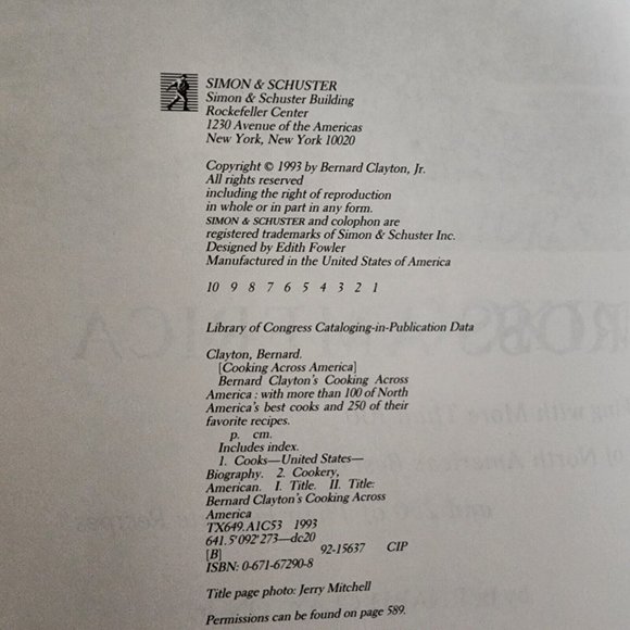 Cooking Across America Bernard Clayton 1993 Hardcover Cookbook - Picture 4 of 6